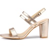 image:imageAllegra K Women Open Toe Slingback Chunky Heel Ankle Strap Sandals  3Inch Chunky Heel Adjustable Buckle Open Toe Slingback Party Office Evening Casual DatingRose Gold