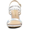 image:imageAllegra K Women Open Toe Slingback Chunky Heel Ankle Strap Sandals  3Inch Chunky Heel Adjustable Buckle Open Toe Slingback Party Office Evening Casual DatingSilver