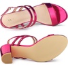 image:imageAllegra K Women Open Toe Slingback Chunky Heel Ankle Strap Sandals  3Inch Chunky Heel Adjustable Buckle Open Toe Slingback Party Office Evening Casual DatingHot Pink