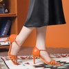 image:imageAllegra K Women Rhinestone Ankle Strap Open Toe Stiletto Heels Sandals  Stiletto heel Buckle closure Rhinestone vamp Open toe Party Office Casual Halloween Christmas ABS heelOrange