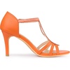 image:imageAllegra K Women Rhinestone Ankle Strap Open Toe Stiletto Heels Sandals  Stiletto heel Buckle closure Rhinestone vamp Open toe Party Office Casual Halloween Christmas ABS heelOrange