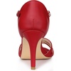 image:imageAllegra K Women Rhinestone Ankle Strap Open Toe Stiletto Heels Sandals  Stiletto heel Buckle closure Rhinestone vamp Open toe Party Office Casual Halloween Christmas ABS heelRed