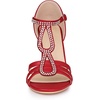 image:imageAllegra K Women Rhinestone Ankle Strap Open Toe Stiletto Heels Sandals  Stiletto heel Buckle closure Rhinestone vamp Open toe Party Office Casual Halloween Christmas ABS heelRed
