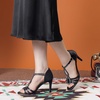 image:imageAllegra K Women Rhinestone Ankle Strap Open Toe Stiletto Heels Sandals  Stiletto heel Buckle closure Rhinestone vamp Open toe Party Office Casual Halloween Christmas ABS heelBlack