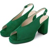 image:imageAllegra K Women Rubber Square Toe Slingback Platform Chunky Heel Sandals  ABS outsole Block heel 37inch heel height 08inch platform Slingback strap Chunky heel Square toeGreen
