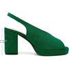 image:imageAllegra K Women Rubber Square Toe Slingback Platform Chunky Heel Sandals  ABS outsole Block heel 37inch heel height 08inch platform Slingback strap Chunky heel Square toeGreen