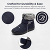 image:imageAllegra K Women Warm Breathable Flat Hook Loop Ankle Snow Boots  Cotton vamp TPR outsole Nonslip durable Keeps feet dry in cold mud Heel 079in Hook loop closureNavy Blue