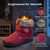 image:imageAllegra K Women Warm Breathable Flat Hook Loop Ankle Snow Boots  Cotton vamp TPR outsole Nonslip durable Keeps feet dry in cold mud Heel 079in Hook loop closureRed