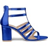 image:imageAllegra K Womens Chunky Heels Gladiators Sandals  3 inches Heel Strappy Comfortable Faux Leather perfect for Evening Party Wedding Date NightDeep Blue