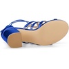 image:imageAllegra K Womens Chunky Heels Gladiators Sandals  3 inches Heel Strappy Comfortable Faux Leather perfect for Evening Party Wedding Date NightDeep Blue