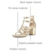 image:imageAllegra K Womens Chunky Heels Gladiators Sandals  3 inches Heel Strappy Comfortable Faux Leather perfect for Evening Party Wedding Date NightGold
