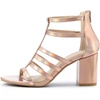 image:imageAllegra K Womens Chunky Heels Gladiators Sandals  3 inches Heel Strappy Comfortable Faux Leather perfect for Evening Party Wedding Date NightGradient Rose Gold