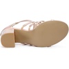 image:imageAllegra K Womens Chunky Heels Gladiators Sandals  3 inches Heel Strappy Comfortable Faux Leather perfect for Evening Party Wedding Date NightGradient Rose Gold
