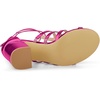 image:imageAllegra K Womens Chunky Heels Gladiators Sandals  3 inches Heel Strappy Comfortable Faux Leather perfect for Evening Party Wedding Date NightHot Pink
