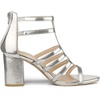 image:imageAllegra K Womens Chunky Heels Gladiators Sandals  3 inches Heel Strappy Comfortable Faux Leather perfect for Evening Party Wedding Date NightSilver White