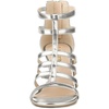 image:imageAllegra K Womens Chunky Heels Gladiators Sandals  3 inches Heel Strappy Comfortable Faux Leather perfect for Evening Party Wedding Date NightSilver White