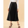 image:imageAllegra K Womens Elastic Waist Party Metallic Shiny Accordion Pleated Midi SkirtBlack