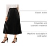 image:imageAllegra K Womens Elastic Waist Party Metallic Shiny Accordion Pleated Midi SkirtBlack