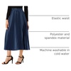 image:imageAllegra K Womens Elastic Waist Party Metallic Shiny Accordion Pleated Midi SkirtDark Blue