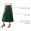 image:imageAllegra K Womens Elastic Waist Party Metallic Shiny Accordion Pleated Midi SkirtDrak Green