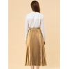 image:imageAllegra K Womens Elastic Waist Party Metallic Shiny Accordion Pleated Midi SkirtGold