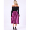 image:imageAllegra K Womens Elastic Waist Party Metallic Shiny Accordion Pleated Midi SkirtMauve