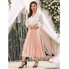 image:imageAllegra K Womens Elastic Waist Party Metallic Shiny Accordion Pleated Midi SkirtPink