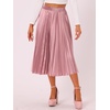 image:imageAllegra K Womens Elastic Waist Party Metallic Shiny Accordion Pleated Midi SkirtPink1