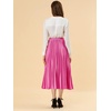 image:imageAllegra K Womens Elastic Waist Party Metallic Shiny Accordion Pleated Midi SkirtRose Red