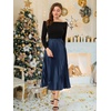 image:imageAllegra K Womens Elastic Waist Party Metallic Shiny Accordion Pleated Midi SkirtRoyal Blue