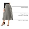 image:imageAllegra K Womens Elastic Waist Party Metallic Shiny Accordion Pleated Midi SkirtSilver Grey