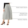 image:imageAllegra K Womens Elastic Waist Party Metallic Shiny Accordion Pleated Midi SkirtSilver Tone
