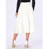 image:imageAllegra K Womens Elastic Waist Party Metallic Shiny Accordion Pleated Midi SkirtWhite