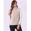 image:imageAllegra K Womens Faux Fur Vest Zip Up Sleeveless Casual Fur Jacket  Stand Collar Warm Fuzzy Waistcoat OutwearBeige