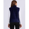image:imageAllegra K Womens Faux Fur Vest Zip Up Sleeveless Casual Fur Jacket  Stand Collar Warm Fuzzy Waistcoat OutwearDark Blue