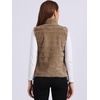 image:imageAllegra K Womens Faux Fur Vest Zip Up Sleeveless Casual Fur Jacket  Stand Collar Warm Fuzzy Waistcoat OutwearKhaki