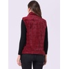 image:imageAllegra K Womens Faux Fur Vest Zip Up Sleeveless Casual Fur Jacket  Stand Collar Warm Fuzzy Waistcoat OutwearRed