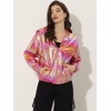 image:imageAllegra K Womens Holographic Shiny Zipper Hooded Metallic Jackets  Special material for special occasions Elastic trim with shimmer Trendy for club holidayLight Pink