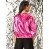 image:imageAllegra K Womens Holographic Shiny Zipper Hooded Metallic Jackets  Special material for special occasions Elastic trim with shimmer Trendy for club holidayHot Pink