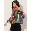 image:imageAllegra K Womens Holographic Shiny Zipper Hooded Metallic Jackets  Special material for special occasions Elastic trim with shimmer Trendy for club holidayMulticolor