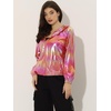 image:imageAllegra K Womens Holographic Shiny Zipper Hooded Metallic Jackets  Special material for special occasions Elastic trim with shimmer Trendy for club holidayLight Pink