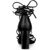 image:imageAllegra K Womens Lace Up Sandals Chunky High Heels  3 17 inches Heel Strappy Comfortable Faux Leather perfect for Evening Party Wedding Date NightBlack