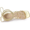 image:imageAllegra K Womens Lace Up Sandals Chunky High Heels  3 17 inches Heel Strappy Comfortable Faux Leather perfect for Evening Party Wedding Date NightGold