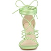 image:imageAllegra K Womens Lace Up Sandals Chunky High Heels  3 17 inches Heel Strappy Comfortable Faux Leather perfect for Evening Party Wedding Date NightLime Green