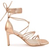 image:imageAllegra K Womens Lace Up Sandals Chunky High Heels  3 17 inches Heel Strappy Comfortable Faux Leather perfect for Evening Party Wedding Date NightRose Gold