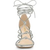 image:imageAllegra K Womens Lace Up Sandals Chunky High Heels  3 17 inches Heel Strappy Comfortable Faux Leather perfect for Evening Party Wedding Date NightSilver