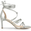 image:imageAllegra K Womens Lace Up Sandals Chunky High Heels  3 17 inches Heel Strappy Comfortable Faux Leather perfect for Evening Party Wedding Date NightSilver