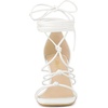 image:imageAllegra K Womens Lace Up Sandals Chunky High Heels  3 17 inches Heel Strappy Comfortable Faux Leather perfect for Evening Party Wedding Date NightWhite