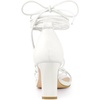 image:imageAllegra K Womens Lace Up Sandals Chunky High Heels  3 17 inches Heel Strappy Comfortable Faux Leather perfect for Evening Party Wedding Date NightWhite