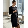 image:imageAllegra K Womens Long Sleeve Office Work Peplum Sheath Dress  Crew Neck Bellow the Knee Dressy Casual Business Formal Outfits Professional Interview OutfitsBlack